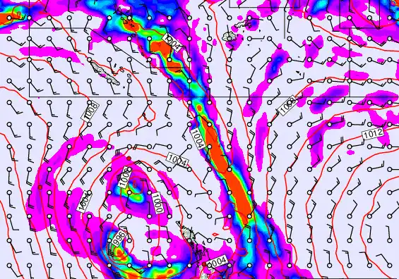 New Zealand to Fiji forecast chart for Monday, December 29th, 2025 at 6:00 PM