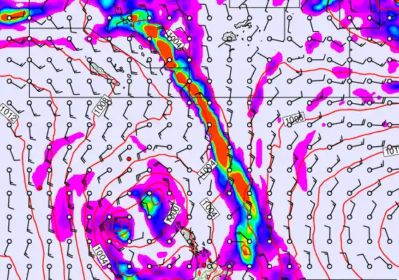 New Zealand to Fiji forecast chart for Tuesday, December 30th, 2025 at 12:00 AM