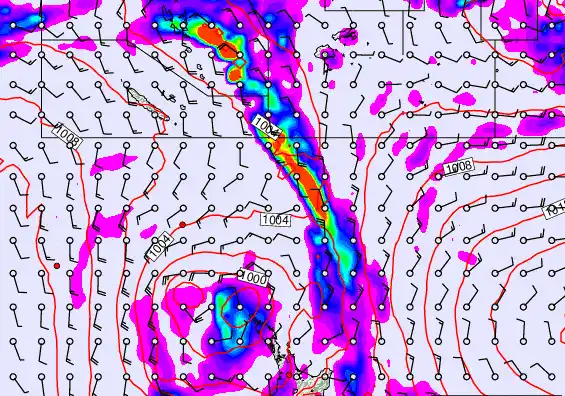 New Zealand to Fiji forecast chart for Tuesday, December 30th, 2025 at 6:00 AM