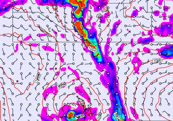 New Zealand to Fiji forecast chart for Wednesday, December 31st, 2025 at 12:00 AM