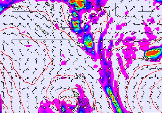 New Zealand to Fiji forecast chart for Wednesday, December 31st, 2025 at 6:00 AM