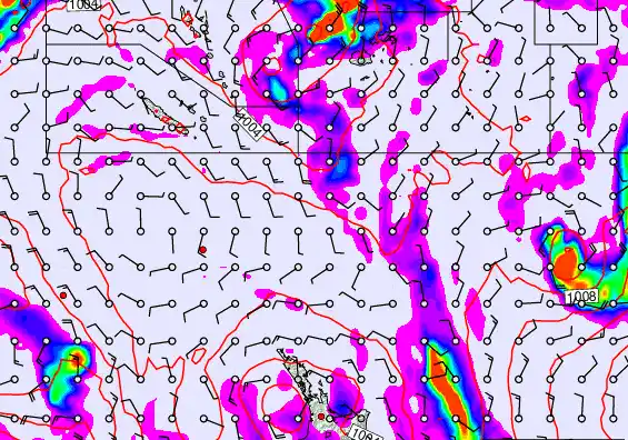 New Zealand to Fiji forecast chart for Wednesday, December 31st, 2025 at 6:00 PM