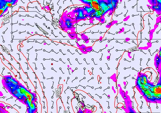 New Zealand to Fiji forecast chart for Thursday, January 1st, 2026 at 6:00 AM