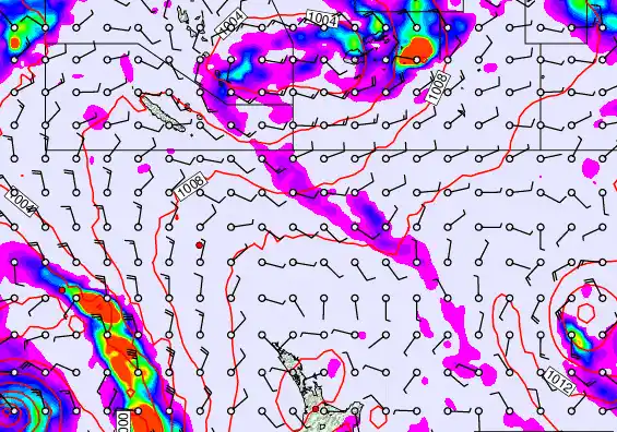 New Zealand to Fiji forecast chart for Thursday, January 1st, 2026 at 6:00 PM