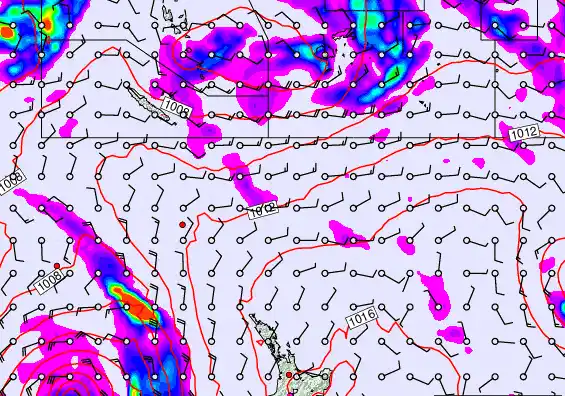New Zealand to Fiji forecast chart for Friday, January 2nd, 2026 at 12:00 PM