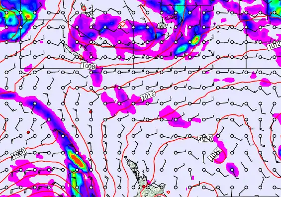 New Zealand to Fiji forecast chart for Friday, January 2nd, 2026 at 6:00 PM
