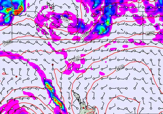 New Zealand to Fiji forecast chart for Saturday, January 3rd, 2026 at 6:00 AM