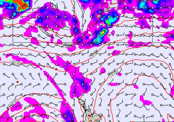 New Zealand to Fiji forecast chart for Saturday, January 3rd, 2026 at 6:00 PM