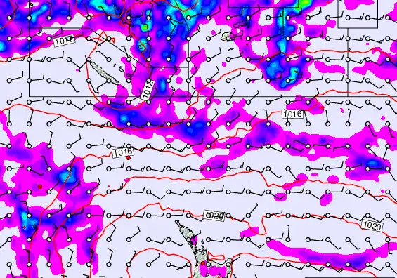 New Zealand to Fiji forecast chart for Tuesday, February 10th, 2026 at 12:00 AM