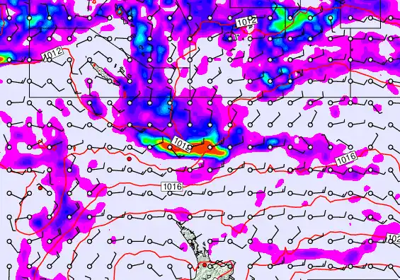 New Zealand to Fiji forecast chart for Tuesday, February 10th, 2026 at 12:00 PM