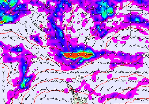 New Zealand to Fiji forecast chart for Tuesday, February 10th, 2026 at 6:00 PM