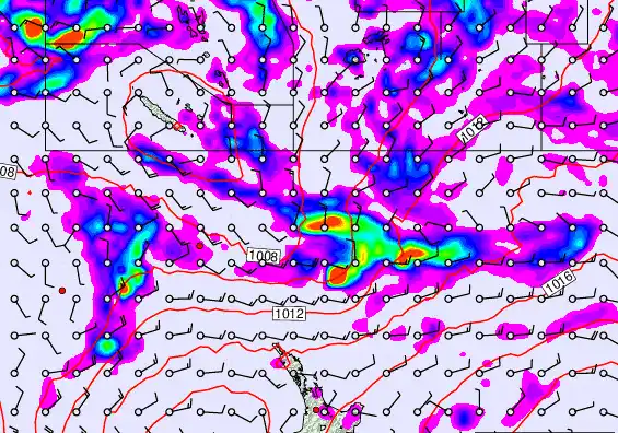 New Zealand to Fiji forecast chart for Wednesday, February 11th, 2026 at 6:00 AM