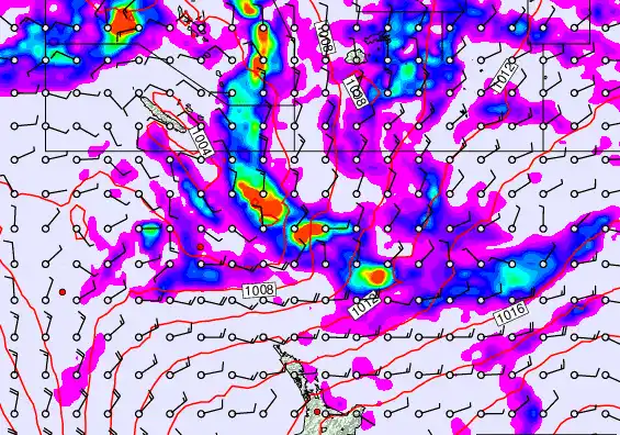 New Zealand to Fiji forecast chart for Wednesday, February 11th, 2026 at 6:00 PM