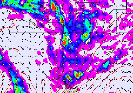 New Zealand to Fiji forecast chart for Thursday, February 12th, 2026 at 6:00 PM