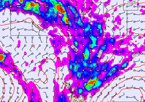 New Zealand to Fiji forecast chart for Friday, February 13th, 2026 at 12:00 AM