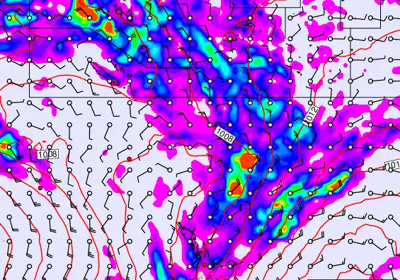 New Zealand to Fiji forecast chart for Friday, February 13th, 2026 at 6:00 AM