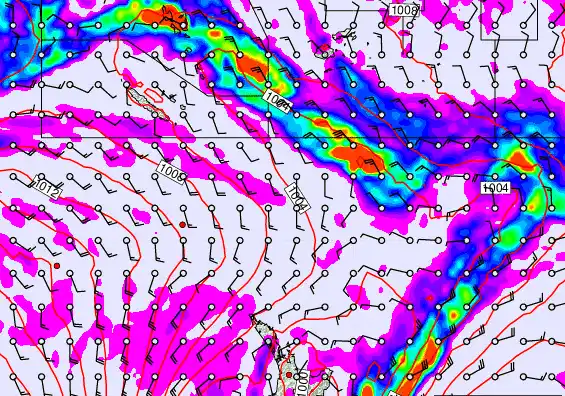 New Zealand to Fiji forecast chart for Sunday, February 15th, 2026 at 12:00 AM
