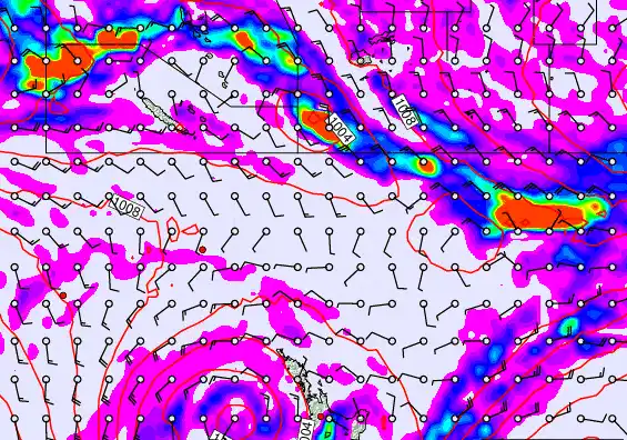 New Zealand to Fiji forecast chart for Sunday, February 15th, 2026 at 6:00 PM