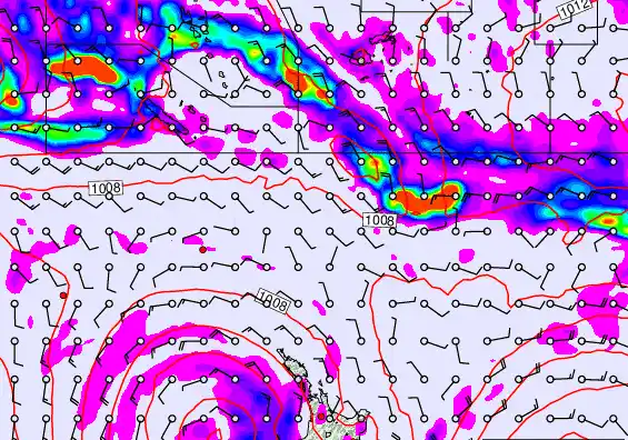 New Zealand to Fiji forecast chart for Monday, February 16th, 2026 at 6:00 AM