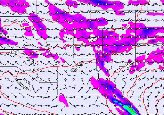 Pacific Islands forecast chart for Thursday, August 28th, 2025 at 6:00 PM