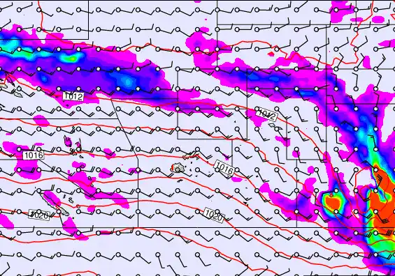 Pacific Islands forecast chart for Friday, September 19th, 2025 at 12:00 AM