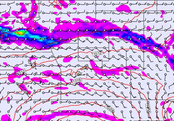 Pacific Islands forecast chart for Saturday, September 20th, 2025 at 6:00 AM