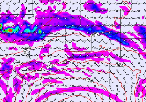 Pacific Islands forecast chart for Saturday, September 20th, 2025 at 6:00 PM