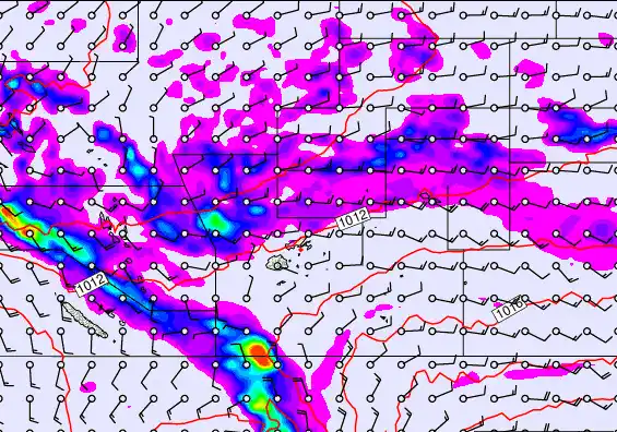 Pacific Islands forecast chart for Thursday, September 25th, 2025 at 6:00 AM