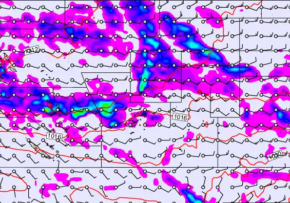 Pacific Islands forecast chart for Friday, September 26th, 2025 at 6:00 PM