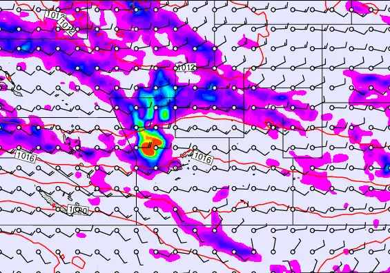 Pacific Islands forecast chart for Saturday, September 27th, 2025 at 12:00 PM