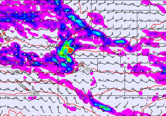 Pacific Islands forecast chart for Saturday, September 27th, 2025 at 6:00 PM