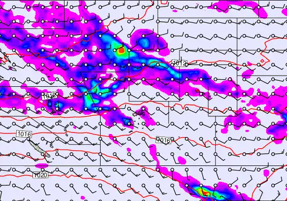 Pacific Islands forecast chart for Sunday, September 28th, 2025 at 6:00 AM