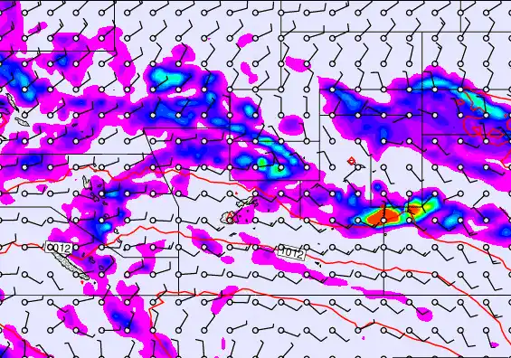 Pacific Islands forecast chart for Wednesday, December 24th, 2025 at 12:00 PM