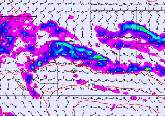 Pacific Islands forecast chart for Thursday, December 25th, 2025 at 12:00 AM