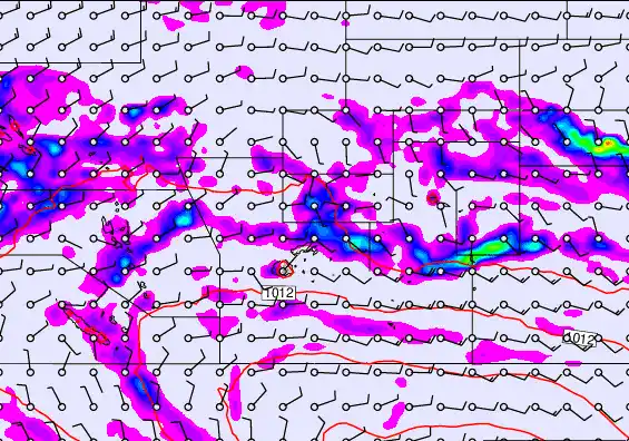 Pacific Islands forecast chart for Thursday, December 25th, 2025 at 12:00 PM