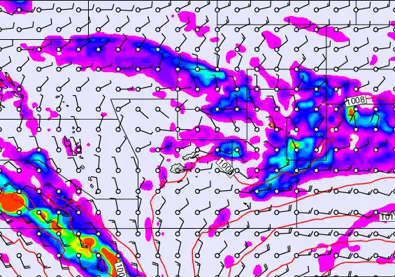 Pacific Islands forecast chart for Monday, December 29th, 2025 at 12:00 AM