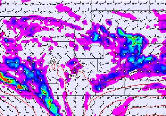 Pacific Islands forecast chart for Monday, December 29th, 2025 at 12:00 PM