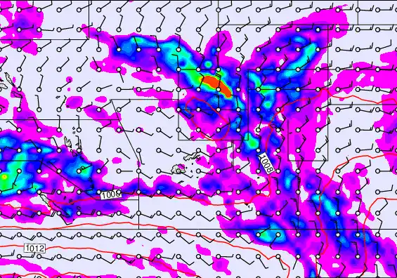 Pacific Islands forecast chart for Sunday, February 22nd, 2026 at 12:00 AM