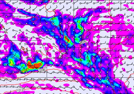 Pacific Islands forecast chart for Sunday, February 22nd, 2026 at 6:00 PM