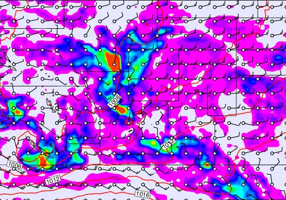 Pacific Islands forecast chart for Monday, February 23rd, 2026 at 6:00 PM