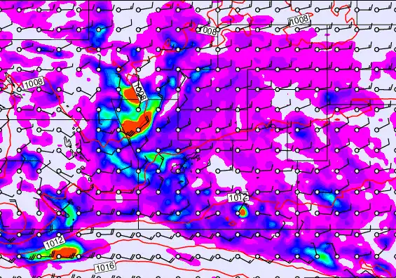 Pacific Islands forecast chart for Tuesday, February 24th, 2026 at 12:00 PM