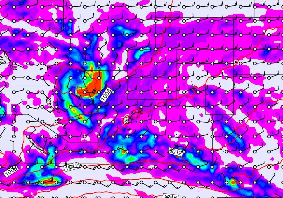 Pacific Islands forecast chart for Tuesday, February 24th, 2026 at 6:00 PM