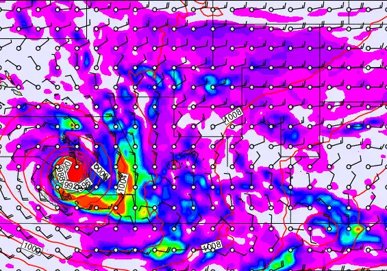 Pacific Islands forecast chart for Friday, February 27th, 2026 at 6:00 PM