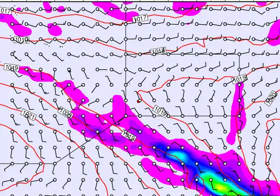Pitcairn Island forecast chart for Thursday, September 18th, 2025 at 12:00 AM