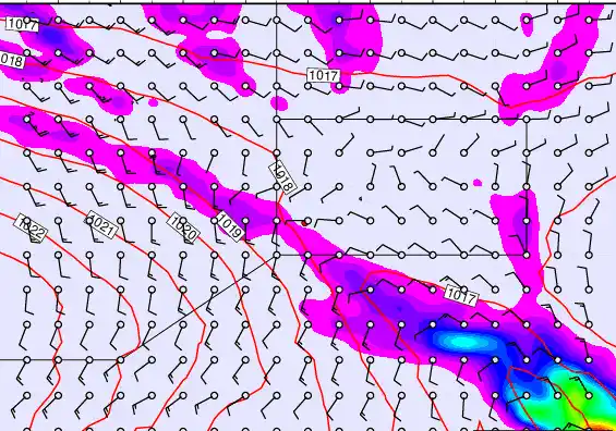 Pitcairn Island forecast chart for Thursday, September 18th, 2025 at 12:00 PM