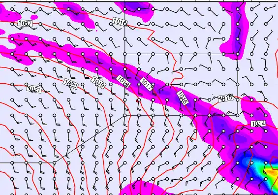 Pitcairn Island forecast chart for Friday, September 19th, 2025 at 12:00 AM