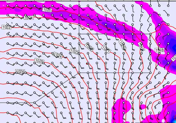 Pitcairn Island forecast chart for Friday, September 19th, 2025 at 6:00 PM