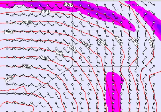 Pitcairn Island forecast chart for Saturday, September 20th, 2025 at 12:00 AM