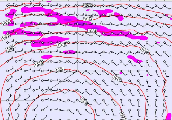 Pitcairn Island forecast chart for Sunday, September 21st, 2025 at 6:00 PM