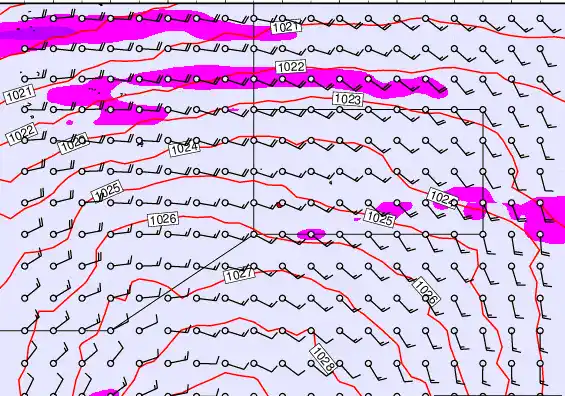 Pitcairn Island forecast chart for Tuesday, September 23rd, 2025 at 6:00 PM